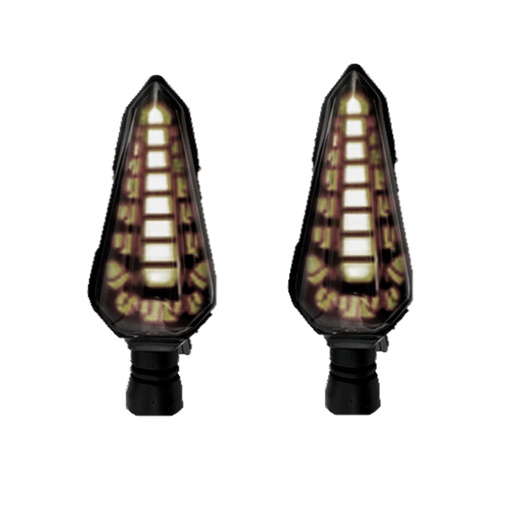 [OK-DIR-A063] DIRECCIONAL LED SECUENCIAL TIPO DAGA AMAR-ROJO UNIVERSAL