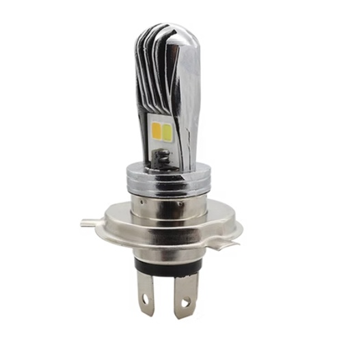 [OK-FOC-A009] FOCO DE FARO CROMADO LED H4 AMAR-BLANCO