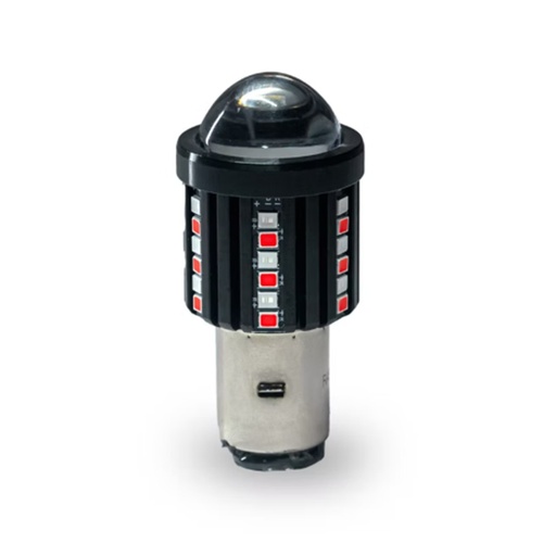 [OK-FOC-A030] FOCO DE FARO LED MEDIA VUELTA CON LUPA LUZ BLANCA Y AMARILLA CON LED LATERALES ROJO Y AZUL