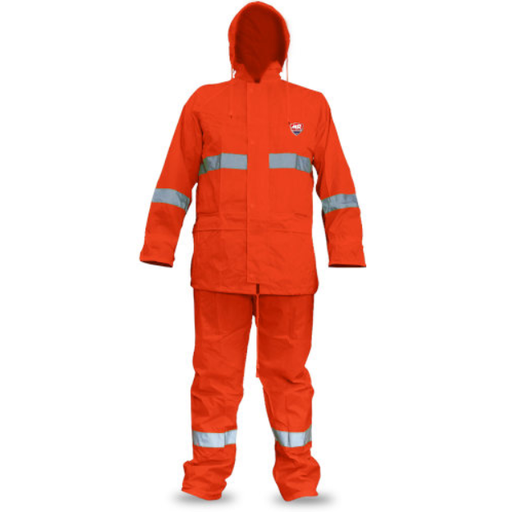 [DZ1005N-L] IMPERMEABLE 2PZAS ALTA VISIB NARANJ  T- L