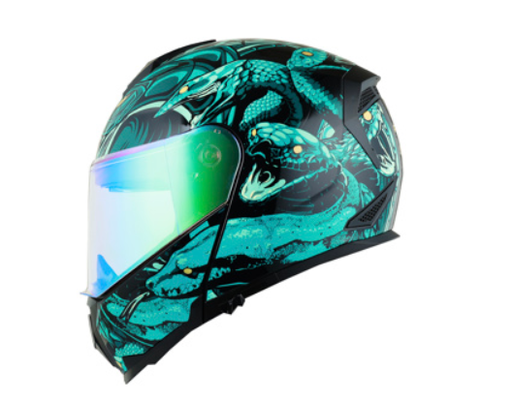 [80-8506-001] CASCO RODA REVENGE PRO VERDE SERPENT KING XL ABATIBLE MICA VERDE TORNASOL SVS