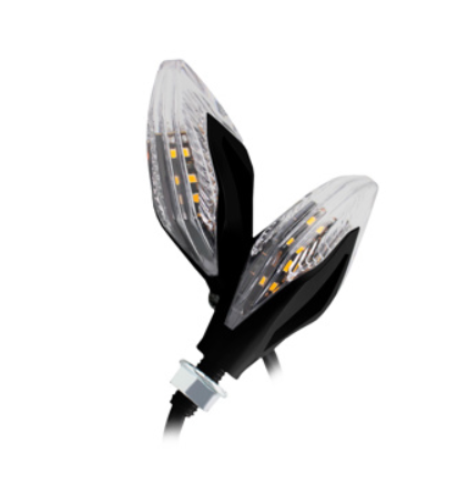 [99-5225-001] DIRECCIONAL DELANTERA/TRASERA AMULETO ROJO CON LUZ CUARTO MULTICOLOR LED SET 12V