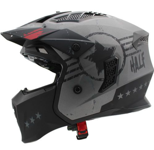 [CAS-JET-H001-L] CASCO PARA MOTOCICLISTA JET HALF CERTIFICADO ECE-22.06 MATE VISOR HUMO ELITE TALLA L