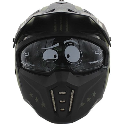 [CAS-JET-H002-L] CASCO PARA MOTOCICLISTA JET HALF CERTIFICADO ECE-22.06 MATE VISOR HUMO ARMY TALLA L