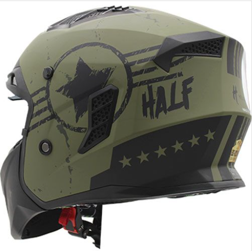 [CAS-JET-H002-XL] CASCO PARA MOTOCICLISTA JET HALF CERTIFICADO ECE-22.06 MATE VISOR HUMO ARMY TALLA XL