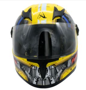 [CAS-INF-A005-L] CASCO PARA MOTOCICLISTA INFANTIL CERRADO POCKET RACE A-HELMET® CERTIFICADO DOT AMARILLO BRILLANTE VISOR TRANSPARENTE TALLA L