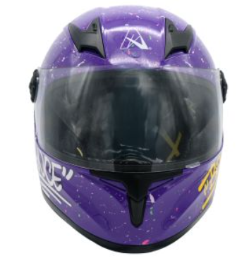 [CAS-INF-A007-L] CASCO PARA MOTOCICLISTA INFANTIL CERRADO BROOKLIN A-HELMET® CERTIFICADO DOT MORADO BRILLANTE VISOR TRANSPARENTE TALLA L