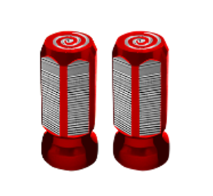 [RS-GRL-12044R] TAPÓN DECORATIVO PARA VÁLVULA EN FORMA DE PRISMA  (ROJO)