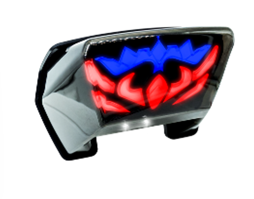 [RS-CAL-1013R-BU-Y] CALAVERA PARA DM 200 MODELO CORONA HIPERLED 1600 LM, 3 WATTS, 12 V (ROJO-AZUL-AMARILLO)