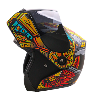 [CAS-7101-6349D] CASCO ABATIBLE IRON RACING IR108II DOT MICA AHUMADA NARANJA AQUARIUS XL