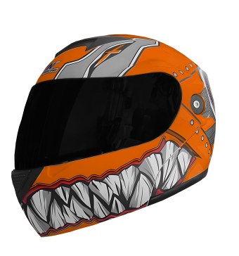 [CAS-7101-6397D] CASCO ABATIBLE IRON RACING IR108II DOT MICA AHUMADA MONSTER NARANJA XL