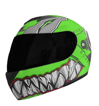 [CAS-7101-6398D] CASCO ABATIBLE IRON RACING IR108II DOT MICA AHUMADA MONSTER NEON-VERDE XL
