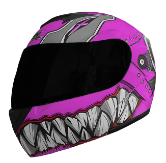 [CAS-7101-6396B] CASCO ABATIBLE IRON RACING IR108II DOT MICA AHUMADA MONSTER VIOLETA S