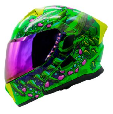 [CAS-ABA-H006-XL] CASCO ABATIBLE DRAGO NEON GREEN CERTIFICADO DOT DRAGO NEON GREEN TALLA XL