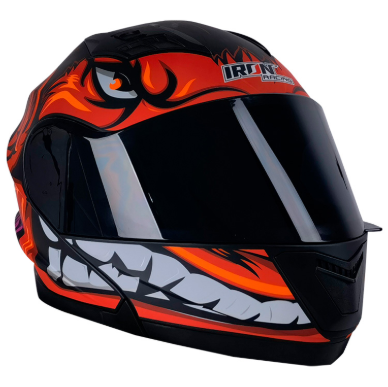 [CAS-7101-6784B] CASCO ABATIBLE IRON RACING DOT IR-190 KING BEAST LED BI-COLOR ROJO M