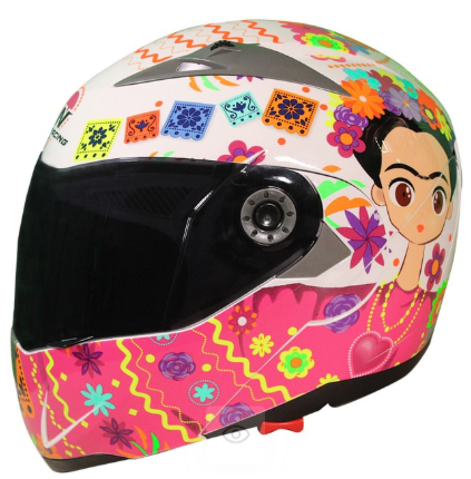[CAS-7101-6225B] CASCO ABATIBLE IRON RACING IR-105 DOBLE MICA DOT SWEET AZUL TALLA M