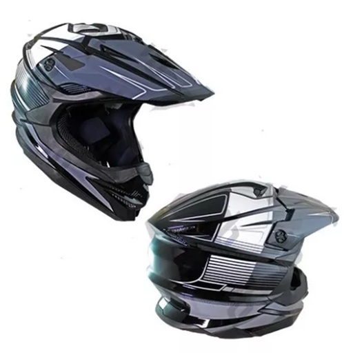 [CAS-CRO-51L] CASCO CROSS HALF CERTIFICADO DOT ASTEROID GRIS/NEGRO L