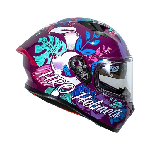 [HRO-523-FLOWERFU-M] CASCO HRO 523DV FLOWERIST PURPURA/ FUCSIA VISOR TR (M)