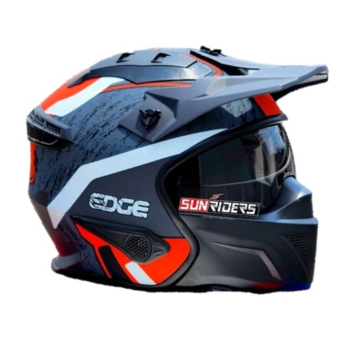 [EG-80.612.03.DM] CASCO KOMBAT NEGRO/ROJO   MATE    L