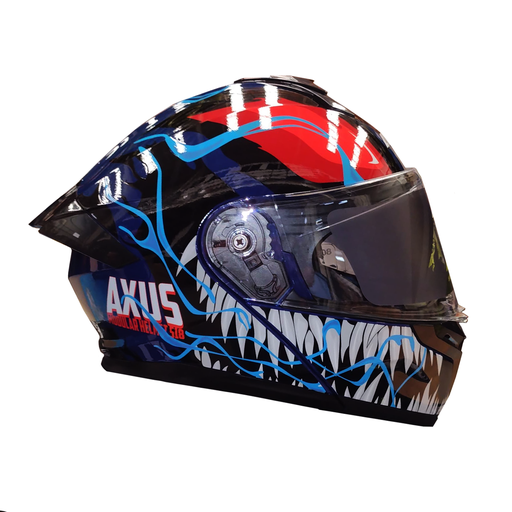 [AC1B-4022-002] CASCO PARA MOTOCICLISTA  ABATIBLE  NIGHT AZUL/ROJO TALLA L 59-60