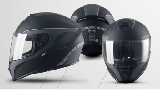 [EG-630.34.122.04] CASCO ZOOM INTEGRAL WM GRIS/NEGRO MATE TALLA XL
