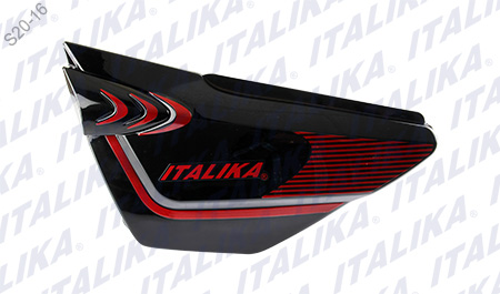 [F13011505] CUBIERTA LAT IZQ NEGRO ROJO DT150 CLASICA 2017