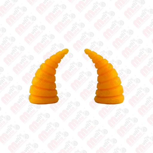 [MZ-1347-A] Cuerno Pequeño para Casco Rayado / Espiral Amarillo