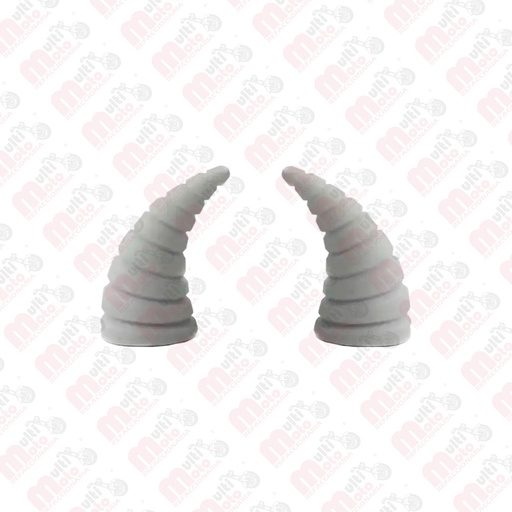 [MZ-1347-B] Cuerno Pequeño para Casco Rayado / Espiral Blanco