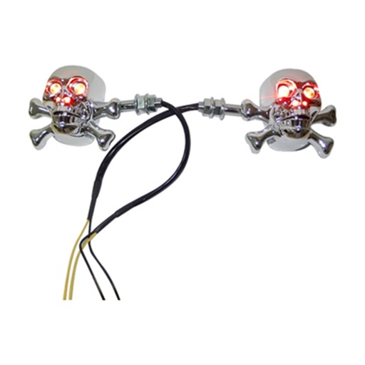 [20-5347-001] DIRECCIONAL CALAVERA CROMADA LED SET ROJA