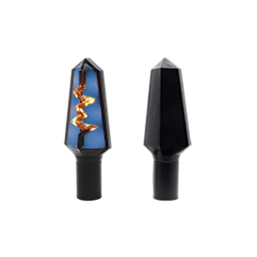 [RS-DIR-0013Y-BU] DIRECCIONAL LED MINI TIPO RAYO SECUENCIAL UNIVERSAL (AMARILLO-AZUL)