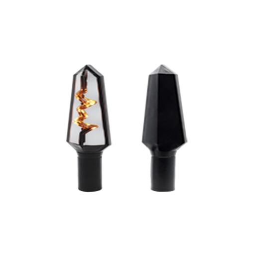 [RS-DIR-0013Y-W] DIRECCIONAL LED MINI TIPO RAYO SECUENCIAL UNIVERSAL (AMARILLO-BLANCO)