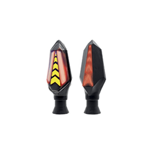 [RS-DIR-0007Y-R] DIRECCIONAL LED SECUENCIAL BI-COLOR TIPO FLECHA UNIVERSAL (AMARILLO-ROJO)
