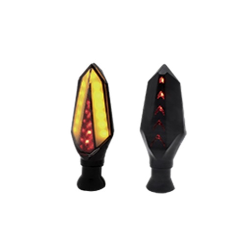 [RS-DIR-0034Y-R] DIRECCIONAL LED SECUENCIAL TIPO HEXAGONAL UNIVERSAL (AMARILLO-ROJO)