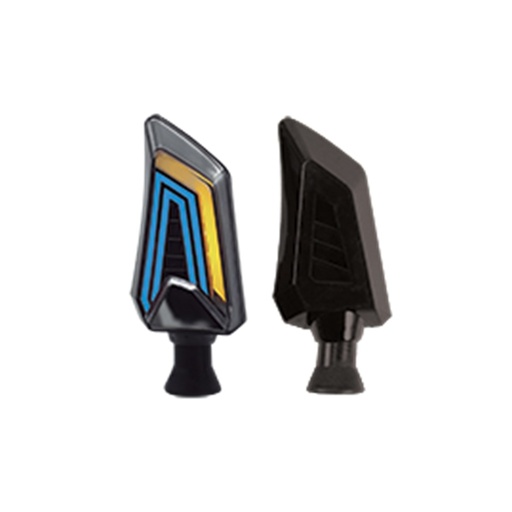 [RS-DIR-0029Y-BU] DIRECCIONAL LED SECUENCIAL TIPO MACHETE UNIVERSAL (AMARILLO-AZUL)