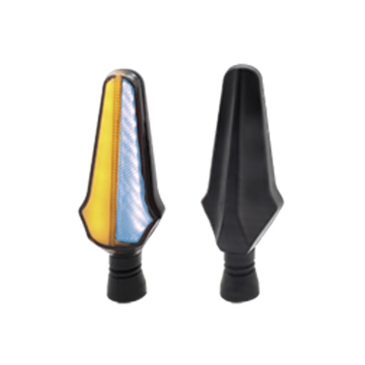 [RS-DIR-0035Y-BU] DIRECCIONAL LED SECUENCIAL TIPO RAYAS UNIVERSAL (AMARILLO-AZUL)