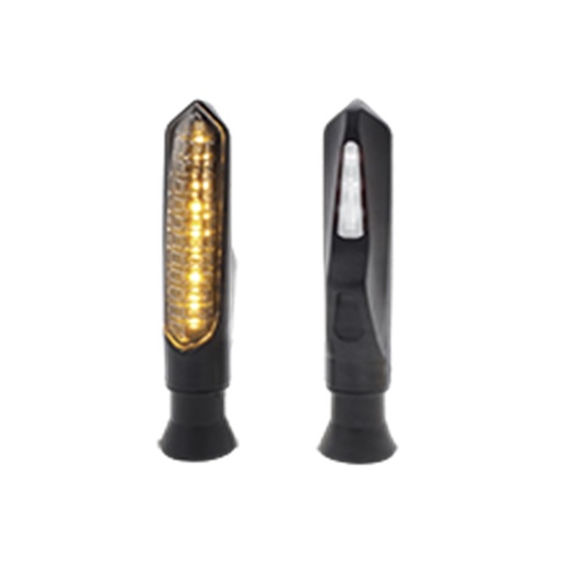 [RS-DIR-0050Y-W] DIRECCIONAL LED SECUENCIAL TIPO VELA UNIVERSAL (AMARILLO-BLANCO)