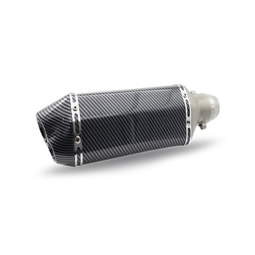 [RS-ESC-9002] ESCAPE DEPORTIVO RECTANGULAR DOBLE SALIDA CON PINTURA TIPO FIBRA DE CARBON