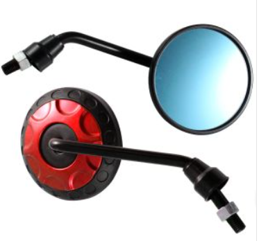 [ESP-A27NR] ESPEJOS ALIEN REDONDOS NEGRO / ROJO 10 mm- 8 mm UNIVERSAL
