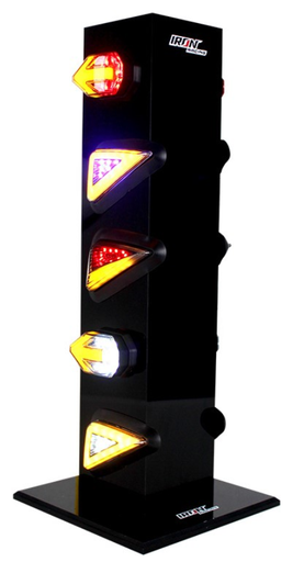 [DIR-3213-9950] EXHIBIDOR ACRILICO DE DIRECCIONALES DE MOTOCICLETA NEGRO