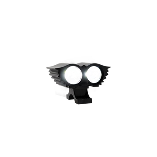 [RS-LED-13006W] FARO AUXILIAR LED TIPO AGUILA 2 OJOS BLANCO CON LUZ ALTA, BAJA Y ESTROBO