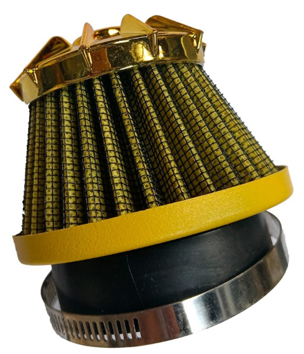 [FIL-2600-0045D] FILTRO AIRE UNIVERSAL CONICO CORTO 35/42/48MM DORADO