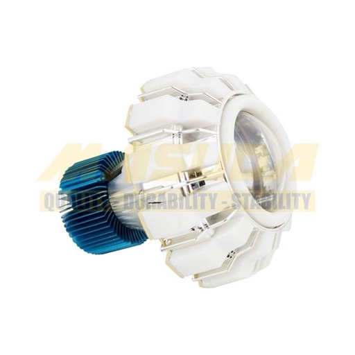 [FOB-3216-1493] FOCO P/MOTOCICLETA OJO ANGEL TRICOLORES BLANCO-AZUL-ROJO MODO ALTA/BAJA/ESTROBO 12V 20W 6000K 3000LM