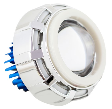 [FOB-3216-1432] FOCO PRINCIPAL HYPER LEDS LUPA P/MOTOCICLETA C/OJO DE DIABLO Y DE ANGEL DOBLE 12V 6000K 2000LM 