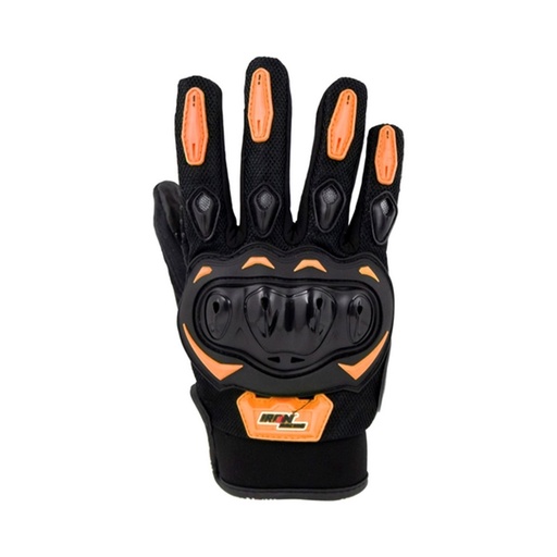 [GUA-7107-0025B] GUANTE P/MOTOCICLISTA IRON RACING SPEED NEON-NARANJA TALLA L