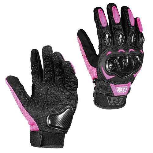 [7306-1362] GUANTES VEL R7 RACING M ROSA R7-2 TOUCH