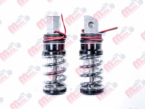 [POS-1616-0913N] JUEGO POSAPIE ALUMINIO C/LUZ RESORTE NEGRO