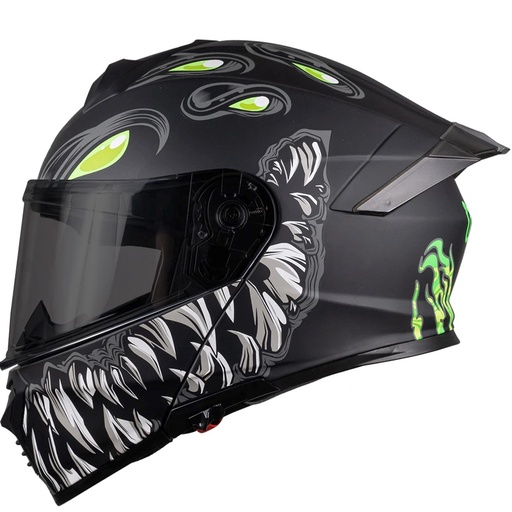 [7502305897932] KOV CASCO THUNDER TOXIC NEGRO MATE XL
