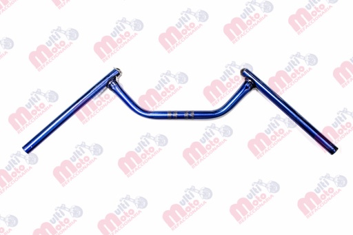 [02-MUAZCRO] MANUBRIO TIPO MURCIELAGO UNIVERSAL TUBO 7/8 CAL. 14 AZUL CROMAT IZADO)