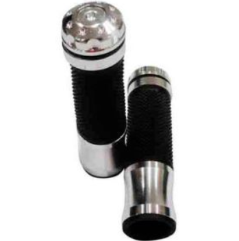 [PUÑ-104] PUÑOS ALUMINIO PLATA CON GOMA ANTIDERRAPANTE CON PUNTA ALUMINIO CON TUBO MOVIL