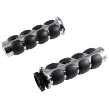 [PUÑ-156] PUÑOS CROMADOS / NEGROS CHOPPER CON TUBO MOVIL MANUBRIO 1"